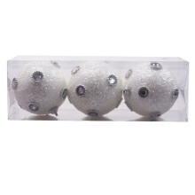 Juleperlepaljetter glitterkuler 8 cm 3 stk