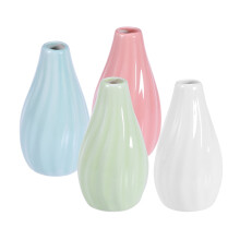 Set di 4 vasi in ceramica per aromaterapia, colore ciano