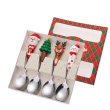Schneemann-Weihnachtslöffel-Set – Dessertlöffel aus Edelstahl
