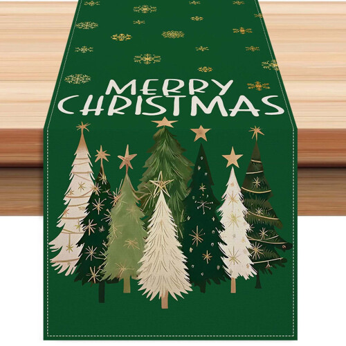 Caminho de mesa em formato de árvore de Natal, 33 x 183 cm (13 x 72 polegadas)