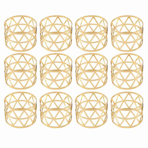 12-pak guld metal servietringe, hult design