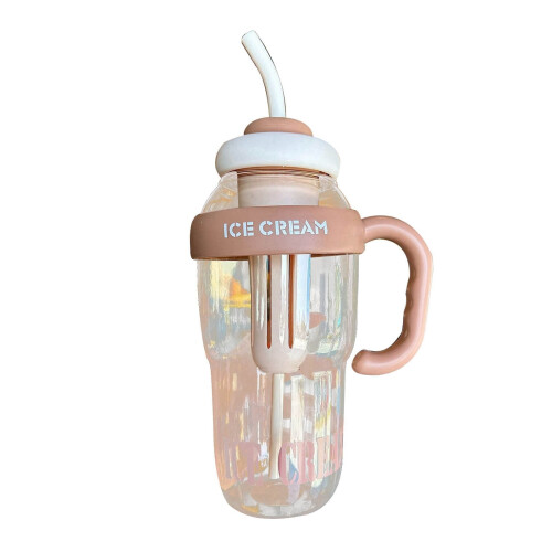 Isolierter 1200-ml-Trinkbecher mit Strohhalm für Eiskaffee und Eistee