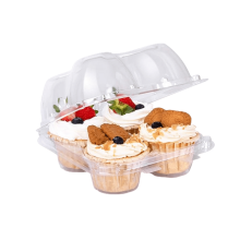 Transparente Cupcake-Boxen mit 4 Fächern (20er-Packung)