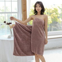 Women's Coral Fleece Shower Wrap Towel Dress Knee Length