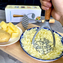 Machacador de patatas de aluminio con orificio para colgar
