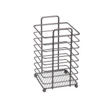 Black Metal Square Cutlery Holder 3.75x3.75x6.7 in