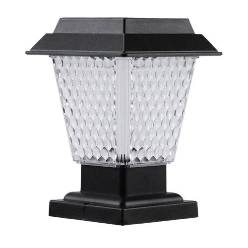 Luminária solar para poste com design em favo de mel, 7,5 x 5,5 polegadas