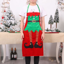 Tablier de Noël avec motif Père Noël et bonhomme de neige - 1 pièce