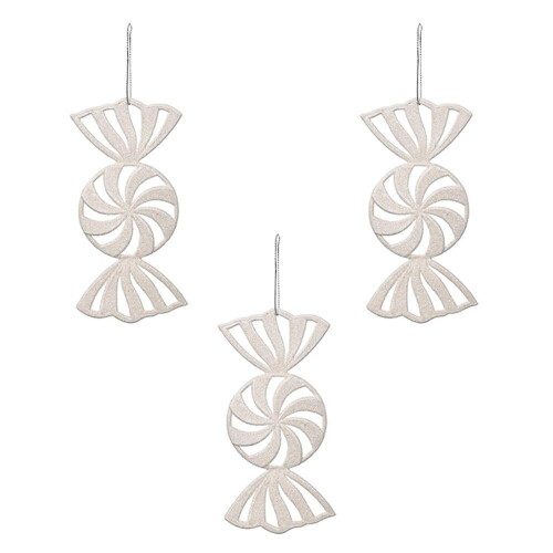 Silver snowflake ornaments for Christmas tree 12 pcs
