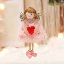 Angel doll pendant pink plush hanging ornament 1 piece