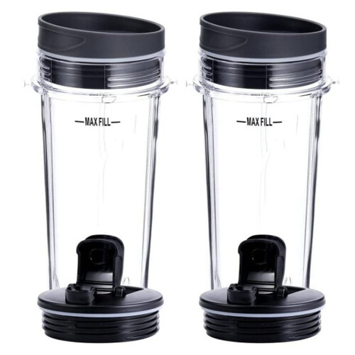 Ninja Blender Replacement Cups with Lids 16 oz 2 pcs