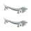 2-delade ätpinnsstöd i silverlegering – hundformade 1