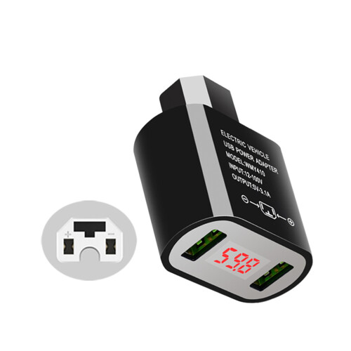 2 Port USB Opladen Adapter Digitale Display Voor-Zwart 1