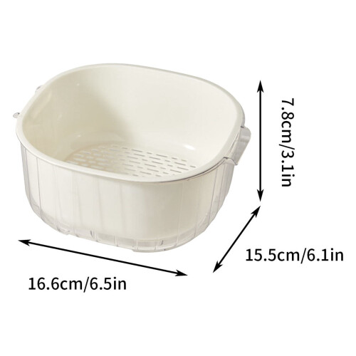 White Double-Layer Vegetable Washing Basket 2