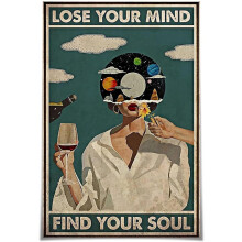 Affiche abstraite vintage sur toile, 20 x 30 cm (8 x 12 pouces).