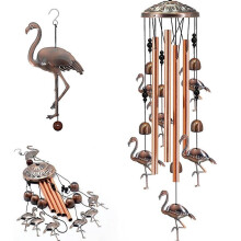 Metal Flamingo Wind Chime Outdoor Garden Decor