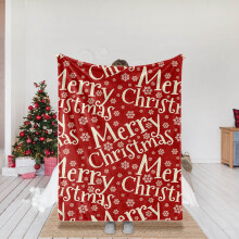 Weihnachtliche Kuscheldecke aus französischem Plüsch, 150 x 200 cm