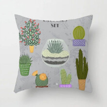Taie d'oreiller en coton et lin, motif cactus du désert, 1 pièce