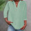 Women's cotton and linen shirt, solid color,-Black S 5