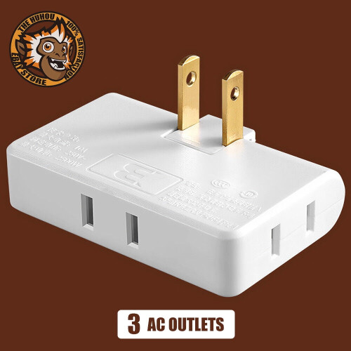 Flat Outlet Extender Adapter 2-Prong Thin Wall