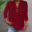 Women's cotton and linen shirt, solid color,-Navy Blue M 6
