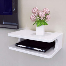 Étagère murale en métal pour composants TV - Console multimédia à 2 niveaux