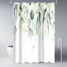 Eucalyptus Shower Curtain Teal Green 72x84 Inch Waterproof