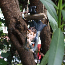 Statue de jardin elfe inversé en résine, décoration d'extérieur et d'intérieur
