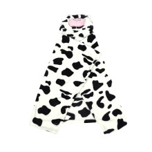 Babyhanddoek met capuchon, gemaakt van flanel met koeienprint, 1 stuk