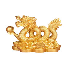Gouden hars beeldje van de draak uit de Chinese dierenriem (1 stuk)