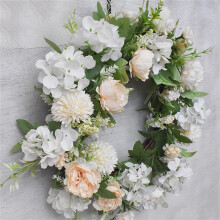 Ghirlanda di peonie artificiali, decorazione rotonda per porta primaverile
