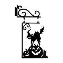 Escultura decorativa de parede em metal para o Halloween (1 peça)