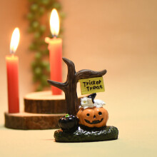 Kürbisdekoration aus Kunstharz für Halloween-Tischdekoration, 6 Stück