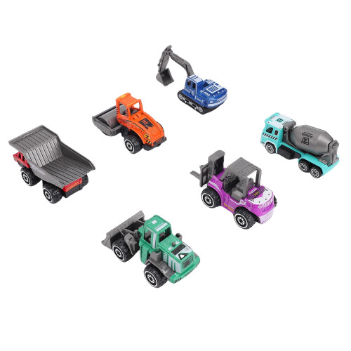 6 Stück Legierungs-Baumaschinenmodell-Set bunt