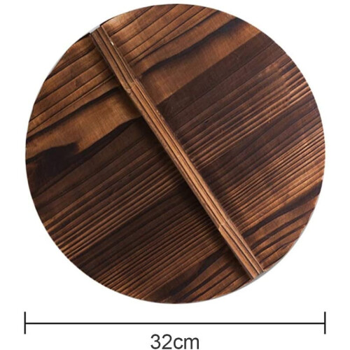 Tampa de madeira para wok estilo japonês, 35,5 cm (14 polegadas) ou 38 cm (15 polegadas), marrom. 1