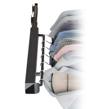Support de vêtement noir de rail coulissant extensible en-51