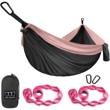 Armour camping hammock XL double with straps black purple