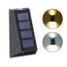 Lot de 2 lampes solaires pour clôture, jardin et applique murale extérieure