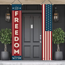 American Flag Hanging Banner 12 x 71 inch Set of 2