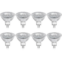 GU5.3MR16 12V 20W meleg fehér halogén izzókészlet, 8 darabos