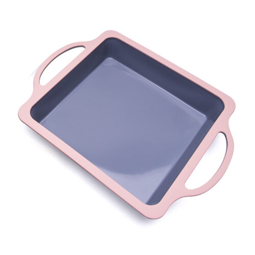 Bageplade med kant, non-stick, kulstofstål, lyserød