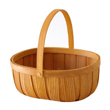 Panier de pique-nique en bois naturel tressé à la main (1 pièce)