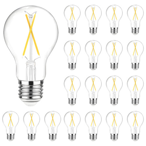 Lâmpada LED Edison Vintage A19 E26 8W 800LM 5000K (Pacote com 24)