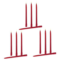 Set di 12 candele affusolate in metallo lucido