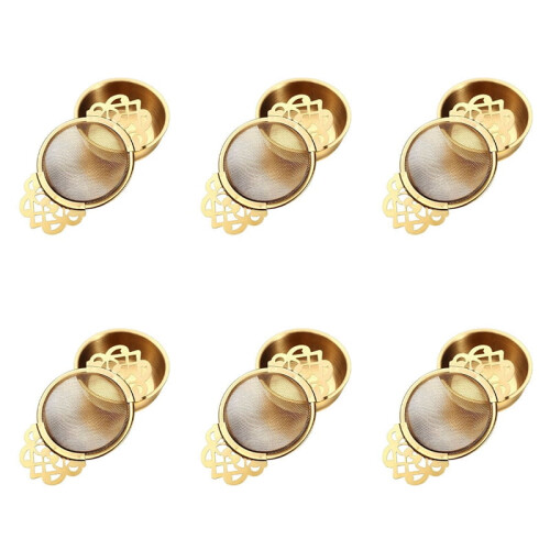 Stainless Steel Tea Strainer with Drip Bowl 6-Pack