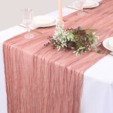 Șervețel de masă rustic transparent, din cauciuc, stil boho, 90x300cm