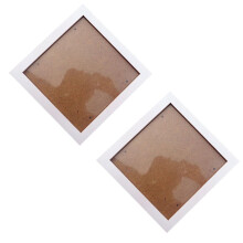 2 Pack Square Pine Wood Photo Frames – White, 6 Inch