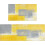 Yellow abstract kitchen rug mat non-slip 2-piece set 1