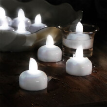 Candele LED galleggianti a lumino impermeabili, bianche, 12 pezzi