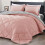 Queen Comforter Set Pink Grey 3-Piece 88x92 inch 1
